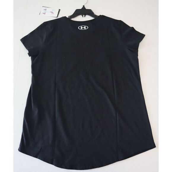 Under Armour 1361182 005 Girls Youth Sz L Black/White Sportstyle Logo SS T-Shirt - Picture 2 of 3